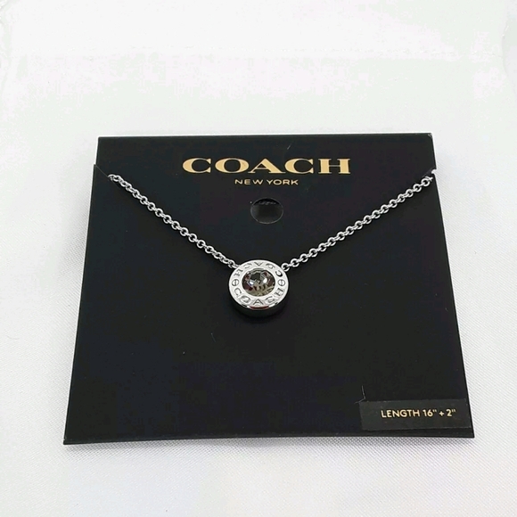 Coach Jewelry Coach Silver Open Circle Stone Necklace Poshmark